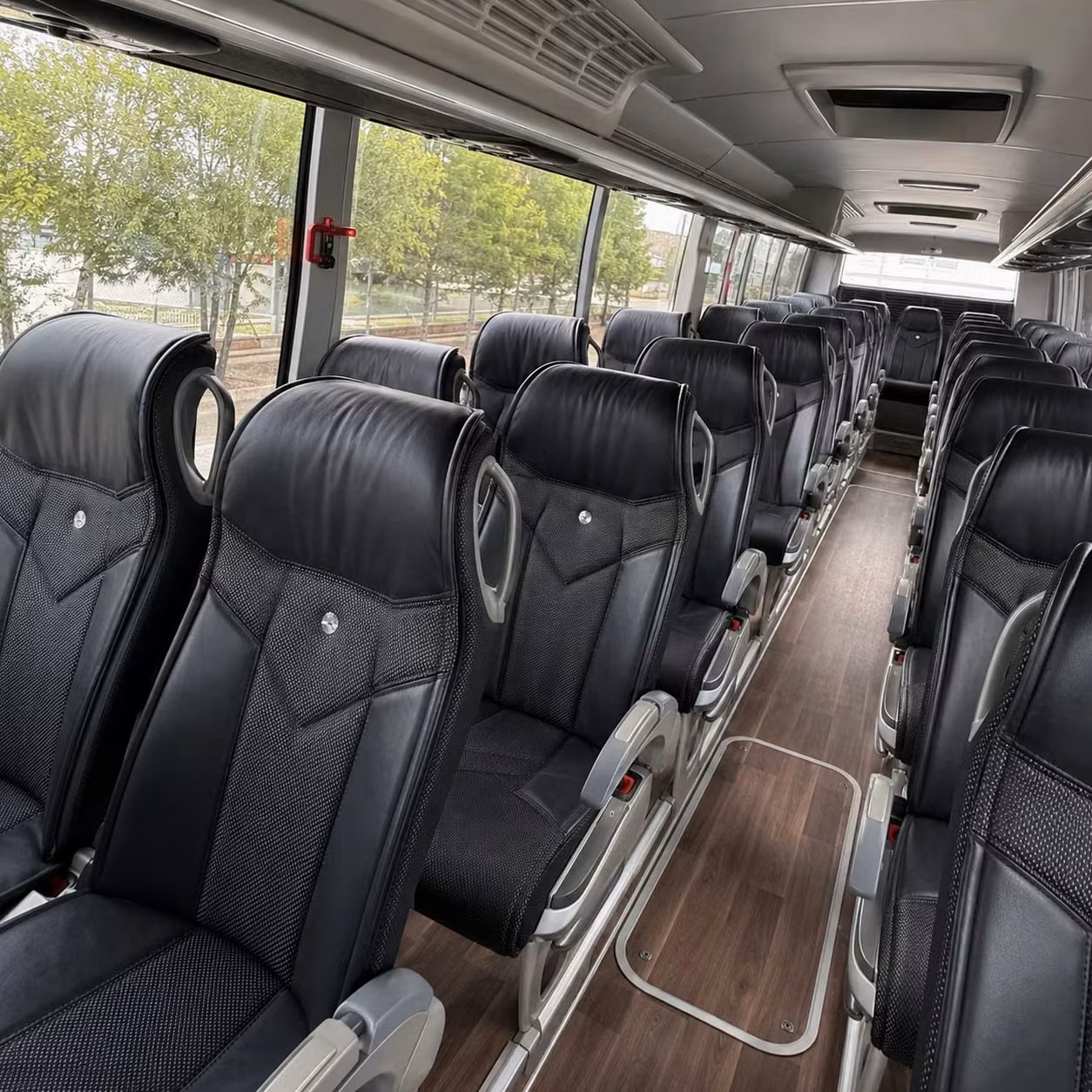56 passenger charter bus inside