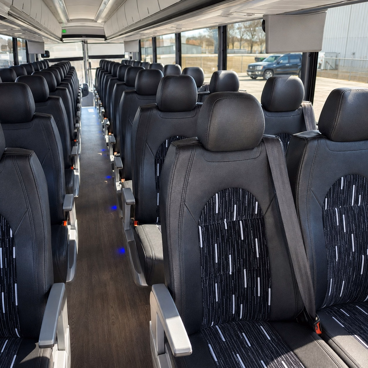 56 passenger charter bus interior